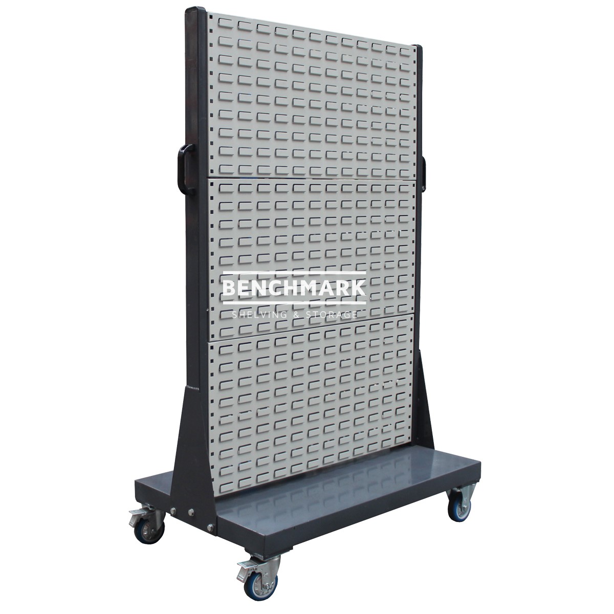 mobile-parts-trolley-louvre-panels-only-benchmark-shelving-storage