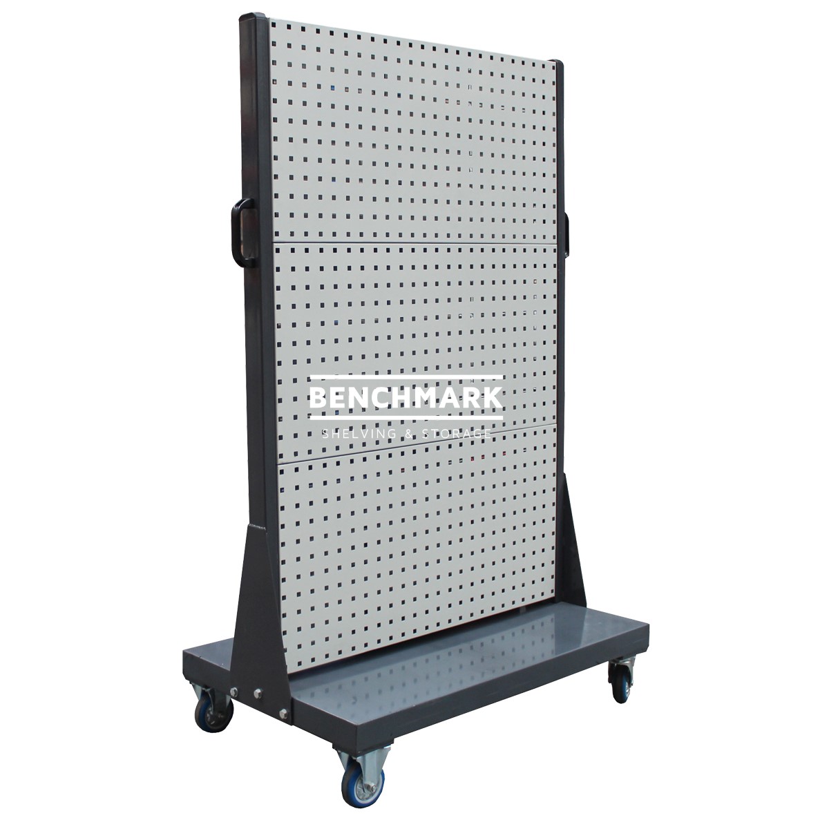 mobile-parts-trolley-square-puch-panels-only-benchmark-shelving-storage