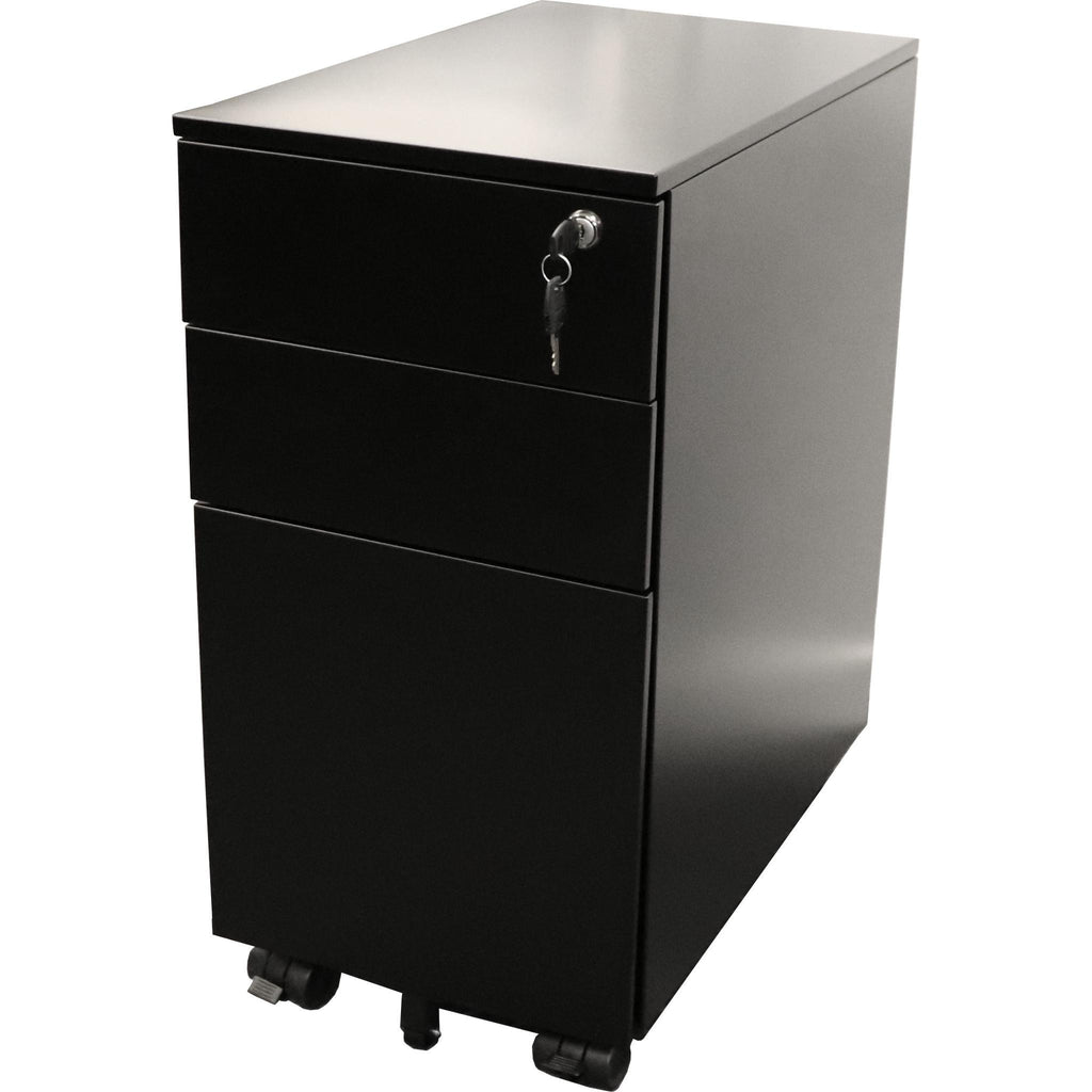 steel-slimline-mobile-pedestal-storage-black-benchmark-shelving-storage