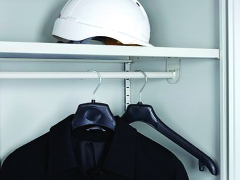 optional shelf with hanging rail