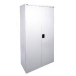 steel-swing-door-cupboard-1800H-silver-grey-benchmark-shelving-storage